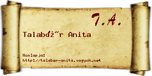 Talabér Anita névjegykártya